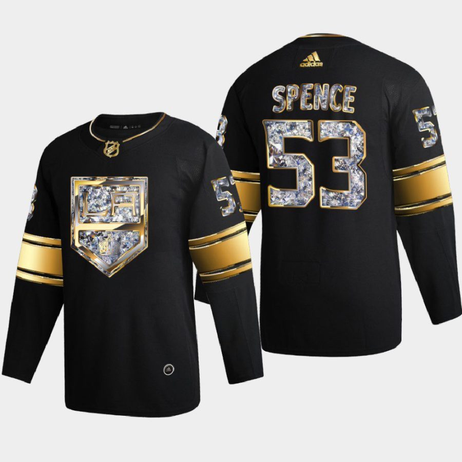 jordan spence la kings black 2022 stanley cup playoffs diamond edition authentic jersey