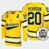 keaton pehrson michigan wolverines maize 100th anniversary hockey jersey