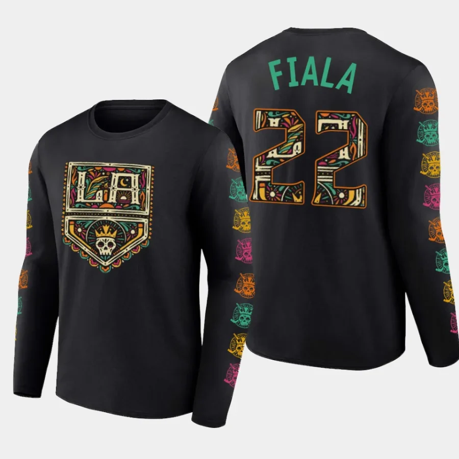 kings kevin fiala black 2023 dia de muertos long sleeve t shirt