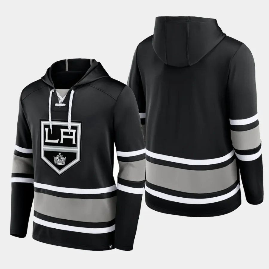 kings men black puck deep lace up pullover hoodie