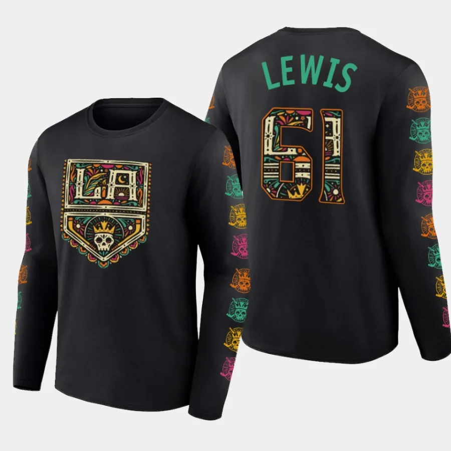 kings trevor lewis black 2023 dia de muertos long sleeve t shirt