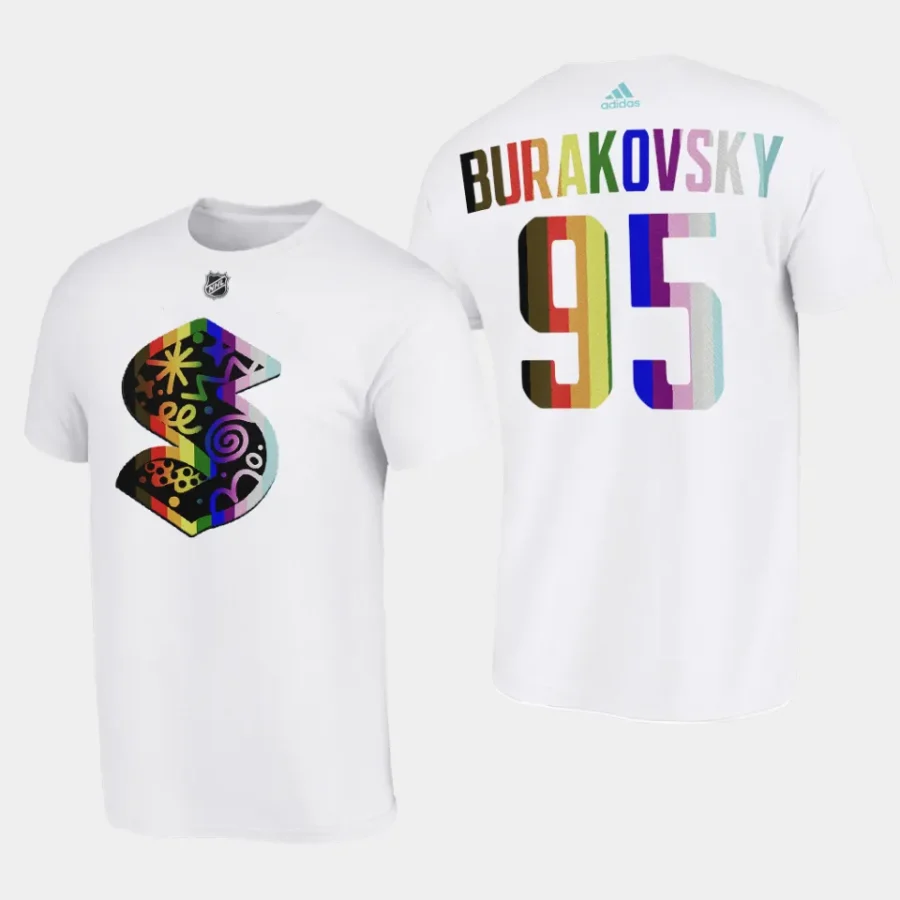 kraken andre burakovsky white special 2024 pride night t shirt