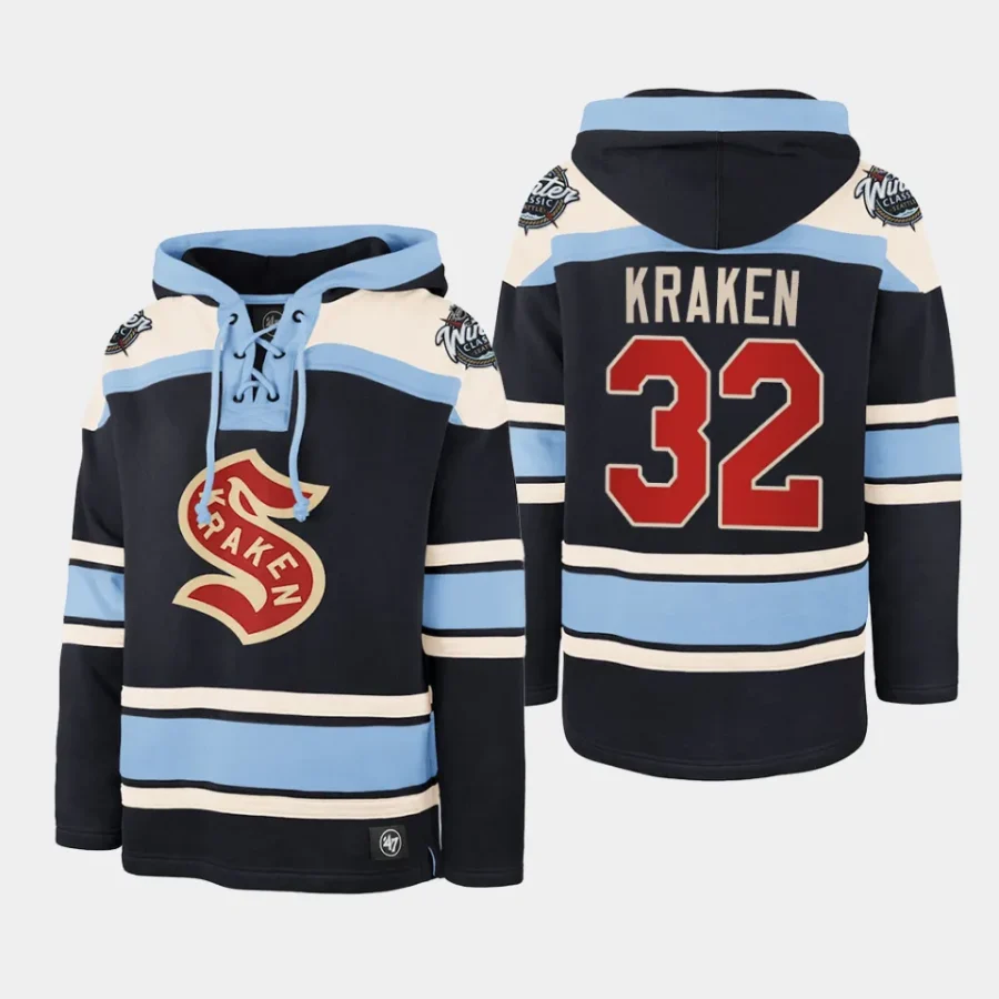 kraken blue 2024 nhl winter classic superior lacer pullover hoodie