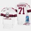 latvia hockey roberts bukarts 2023 iihf world championship home jersey white