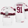 latvia hockey ronalds kenins 2022 iihf world championship home jersey white