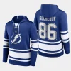 lightning nikita kucherov blue name number lace up pullover hoodie