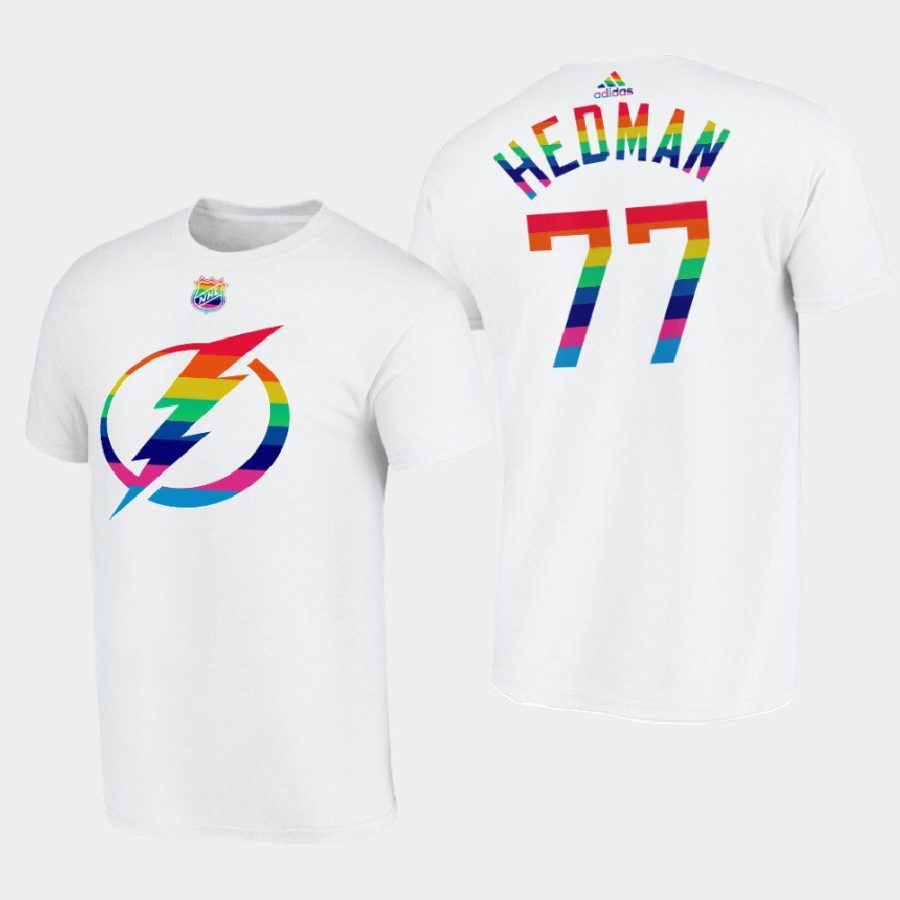 lightning victor hedman white lgbtq pride month tee