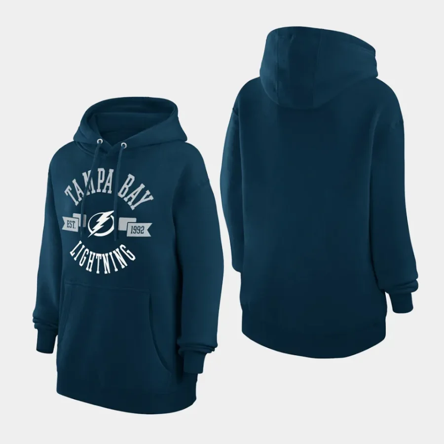 lightning women navy city graphic fleece pullover hoodie