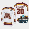 luke mittelstadt minnesota golden gophers white 2023 ncaa national championship ice hockey jersey