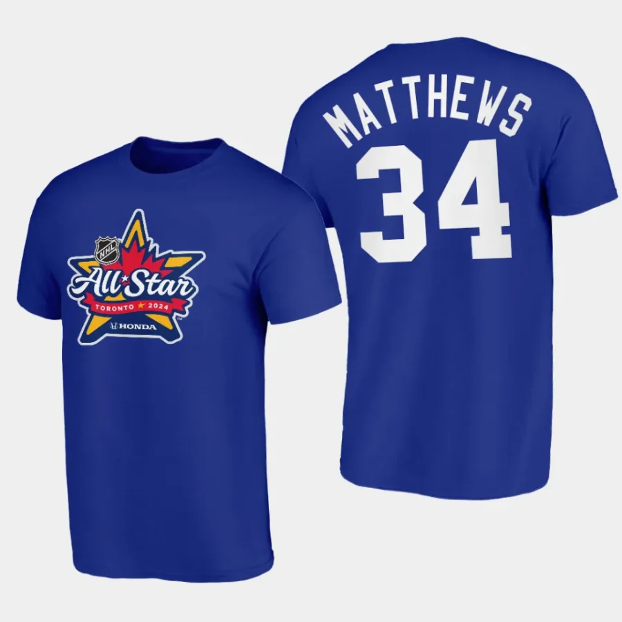 maple leafs auston matthews royal official logo 2024 nhl all star game t shirt