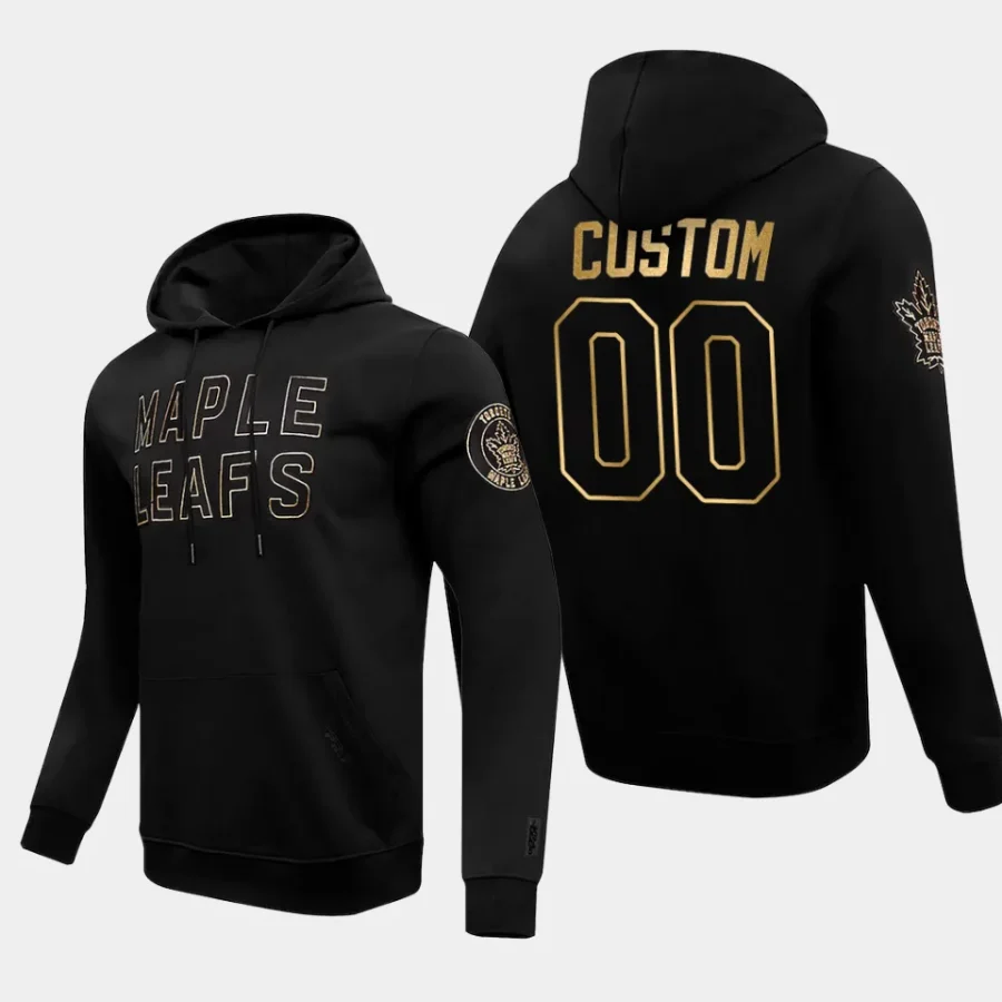 maple leafs custom black gold pullover hoodie