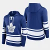 maple leafs men blue puck deep lace up pullover hoodie