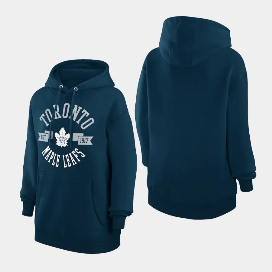 maple leafs women navy city graphic fleece pullover hoodie