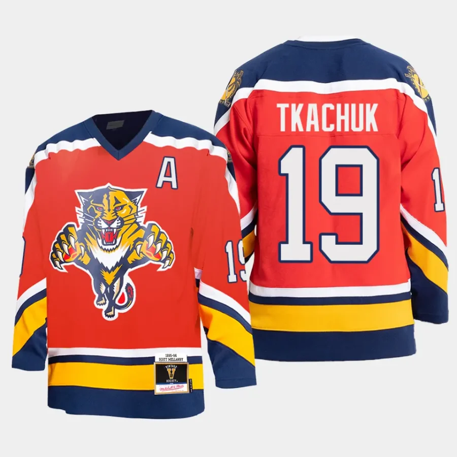 matthew tkachuk panthers red 95 96 authentic blue line jersey