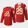 men atlanta flames dillon dube 2022 warm up 50th anniversary red jersey