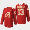 men atlanta flames johnny gaudreau 2022 warm up 50th anniversary red jersey