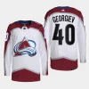 men avalanche alexandar georgiev primegreen away authentic pro white jersey