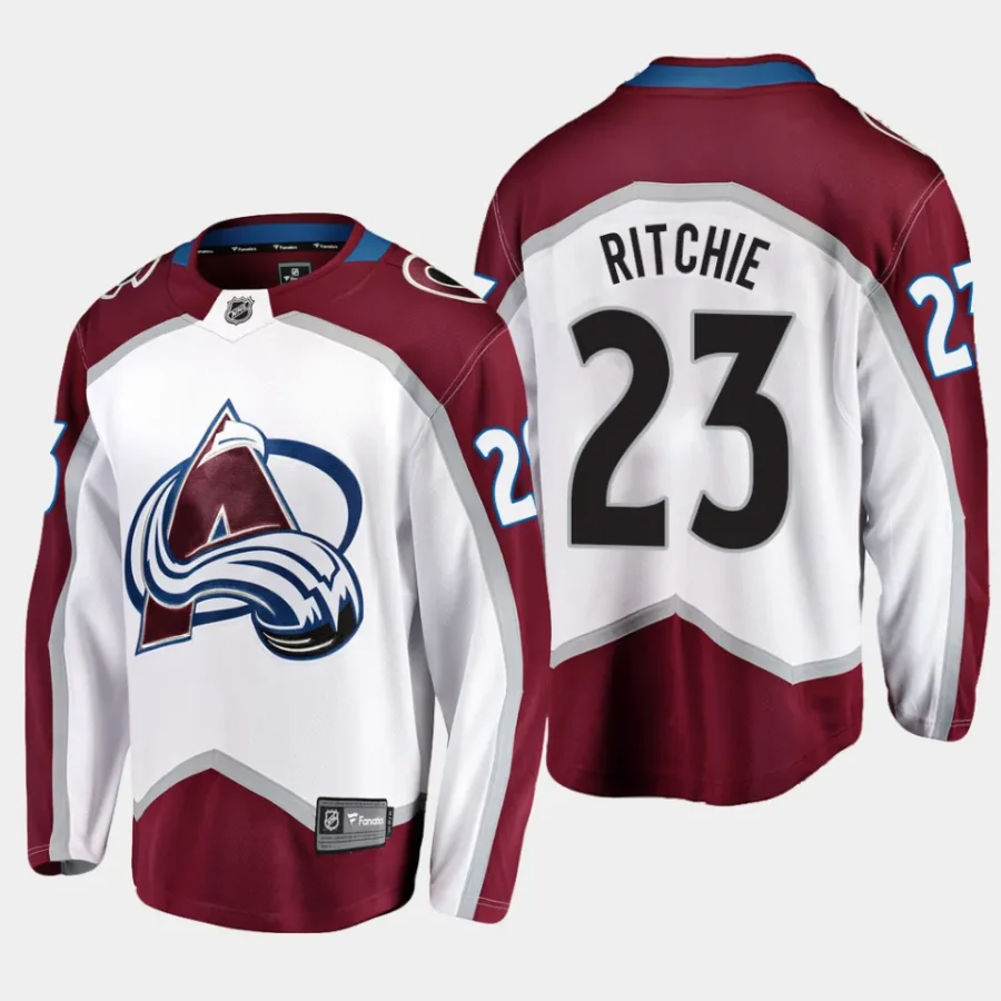 men avalanche calum ritchie men 2023 nhl draft away breakaway player white jersey