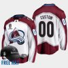 men avalanche custom free hat 2022 stanley cup champions white jersey