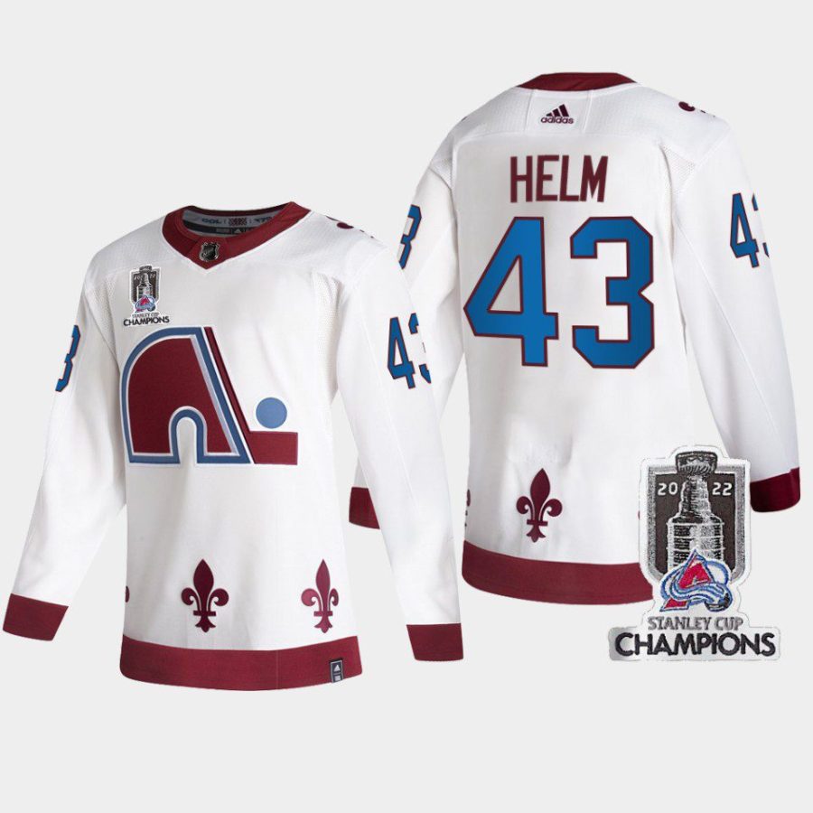 men avalanche darren helm men reverse retro 2022 stanley cup champs white jersey