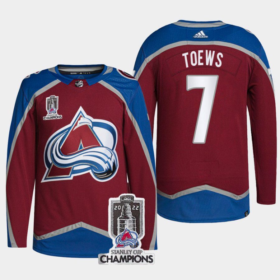 men avalanche devon toews men authentic pro 2022 stanley cup champions burgundy jersey