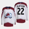 men avalanche fredrik olofsson primegreen away authentic pro white jersey