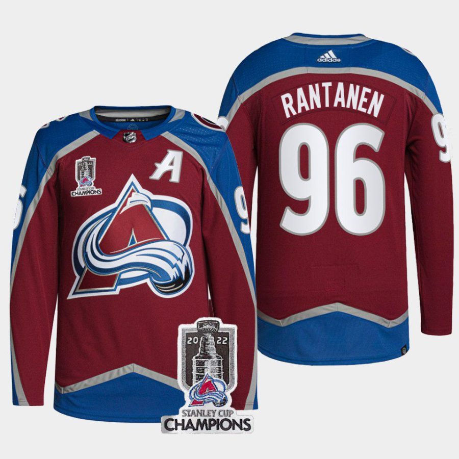 men avalanche mikko rantanen men authentic pro 2022 stanley cup champions burgundy jersey