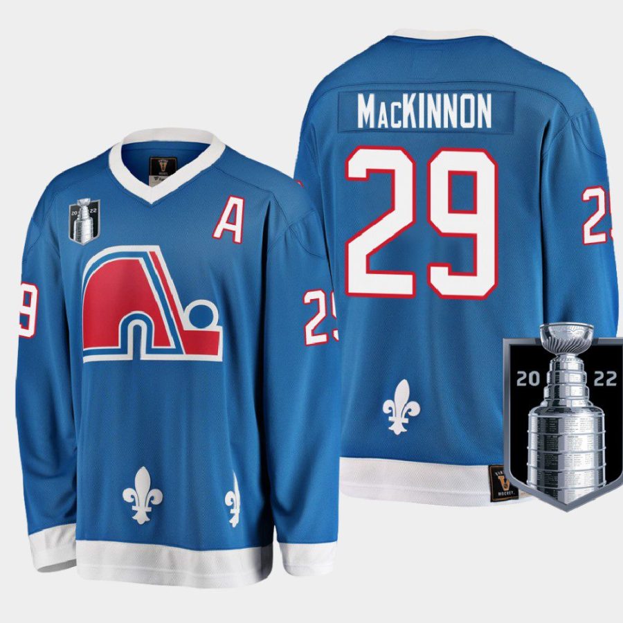 men avalanche nathan mackinnon heritage 2022 western conference champs blue jersey