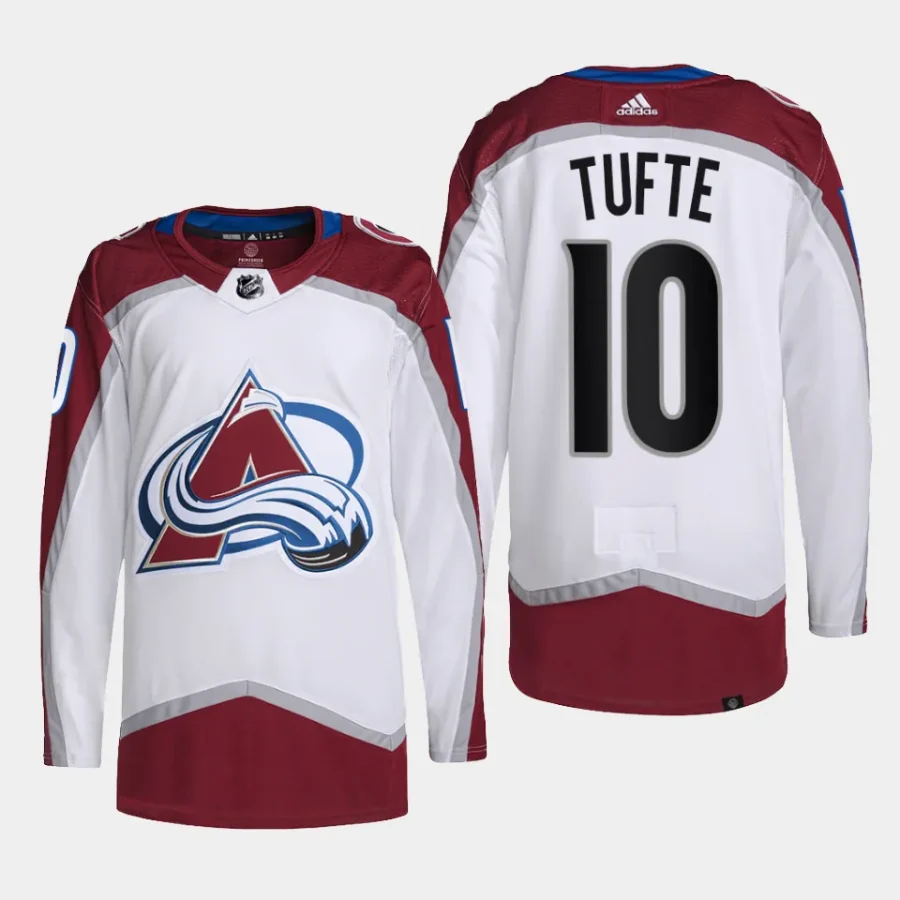 men avalanche riley tufte primegreen away authentic pro white jersey