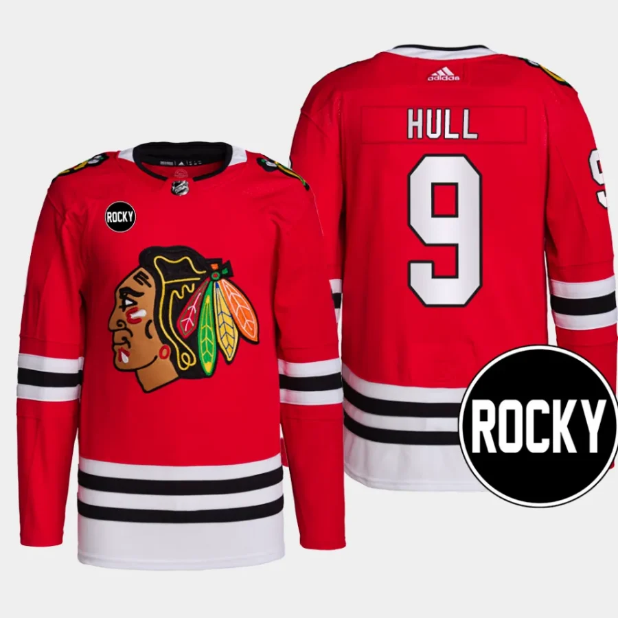 men blackhawks bobby hull 2023 24 rocky patch authentic home primegreen red jersey