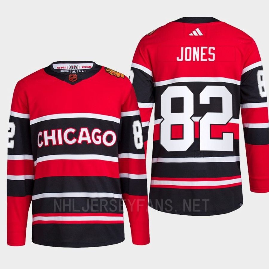 men blackhawks caleb jones 2022 authentic primegreen reverse retro 2.0 red jersey