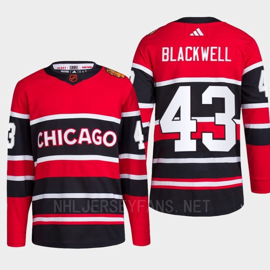 men blackhawks colin blackwell 2022 authentic primegreen reverse retro 2.0 red jersey