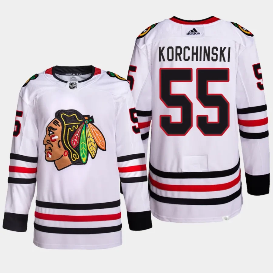 men blackhawks kevin korchinski primegreen away authentic pro white jersey