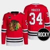 men blackhawks petr mrazek 2023 24 rocky patch authentic home primegreen red jersey