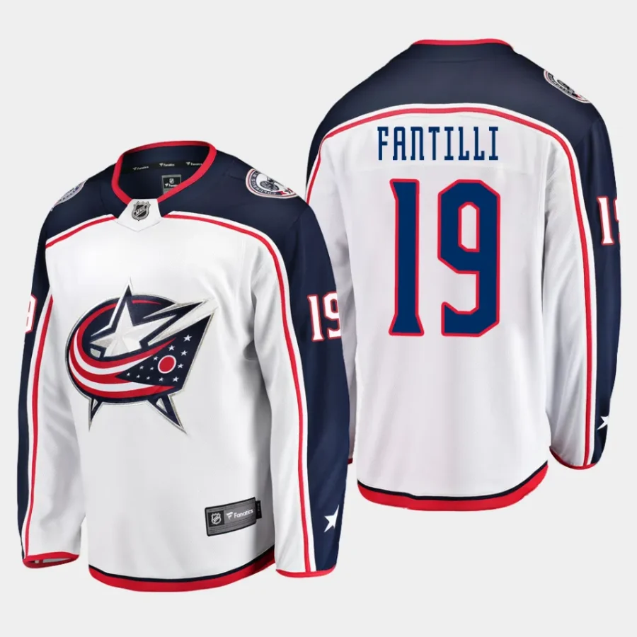 men blue jackets adam fantilli men 2023 nhl draft away breakaway player white jersey