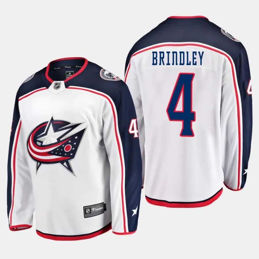 men blue jackets gavin brindley men 2023 nhl draft away breakaway player white jersey