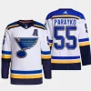 men blues colton parayko primegreen away authentic pro white jersey