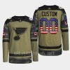 men blues custom warmup veterans day 2022 camo jersey