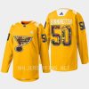 men blues jordan binnington 2023 warmup black history night yellow jersey