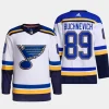 men blues pavel buchnevich primegreen away authentic pro white jersey