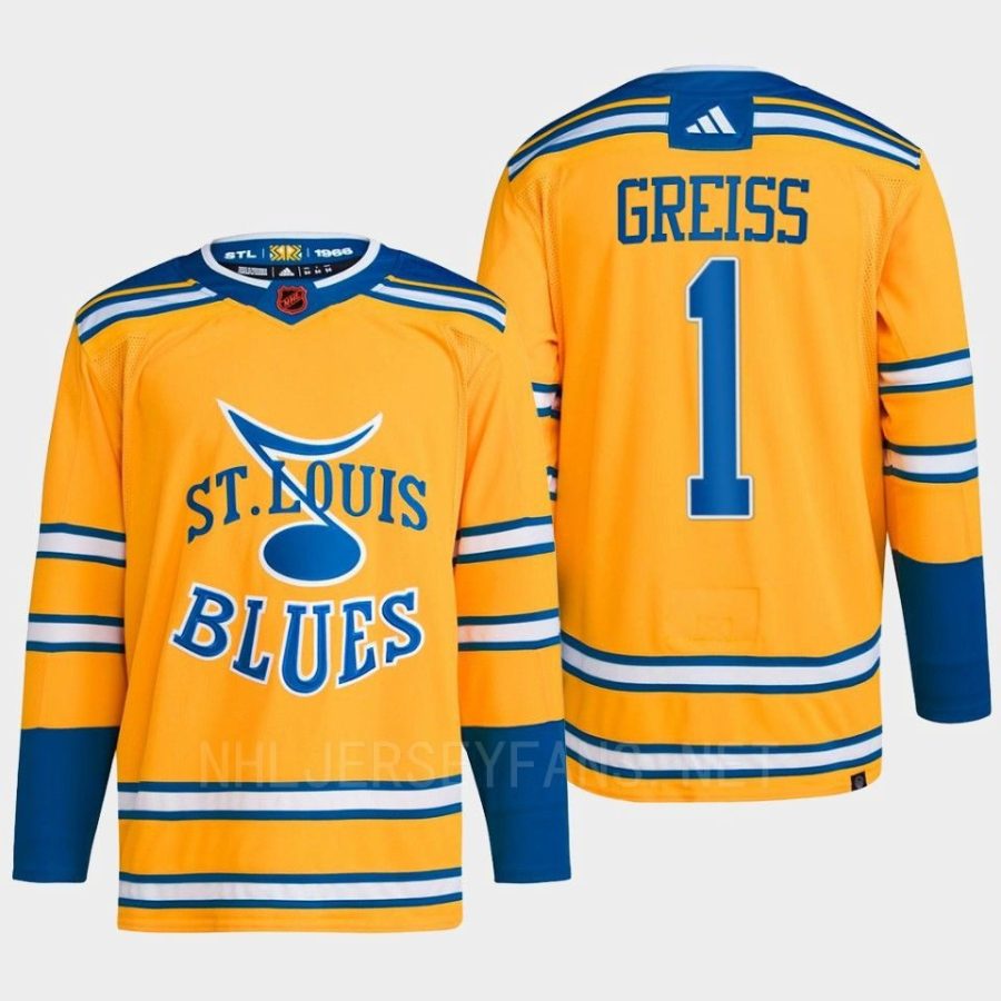 men blues thomas greiss 2022 authentic primegreen reverse retro 2.0 yellow jersey