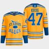 men blues torey krug 2022 authentic primegreen reverse retro 2.0 yellow jersey