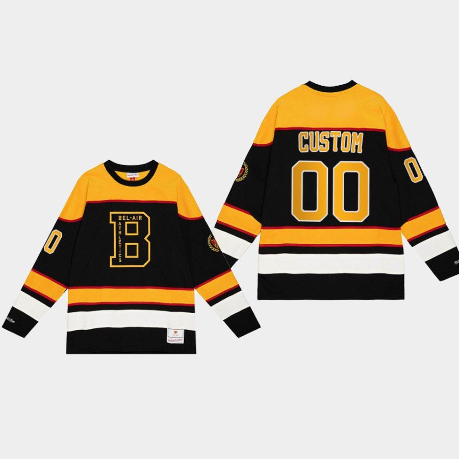 men bruins custom hockey nhl x bel air black jersey