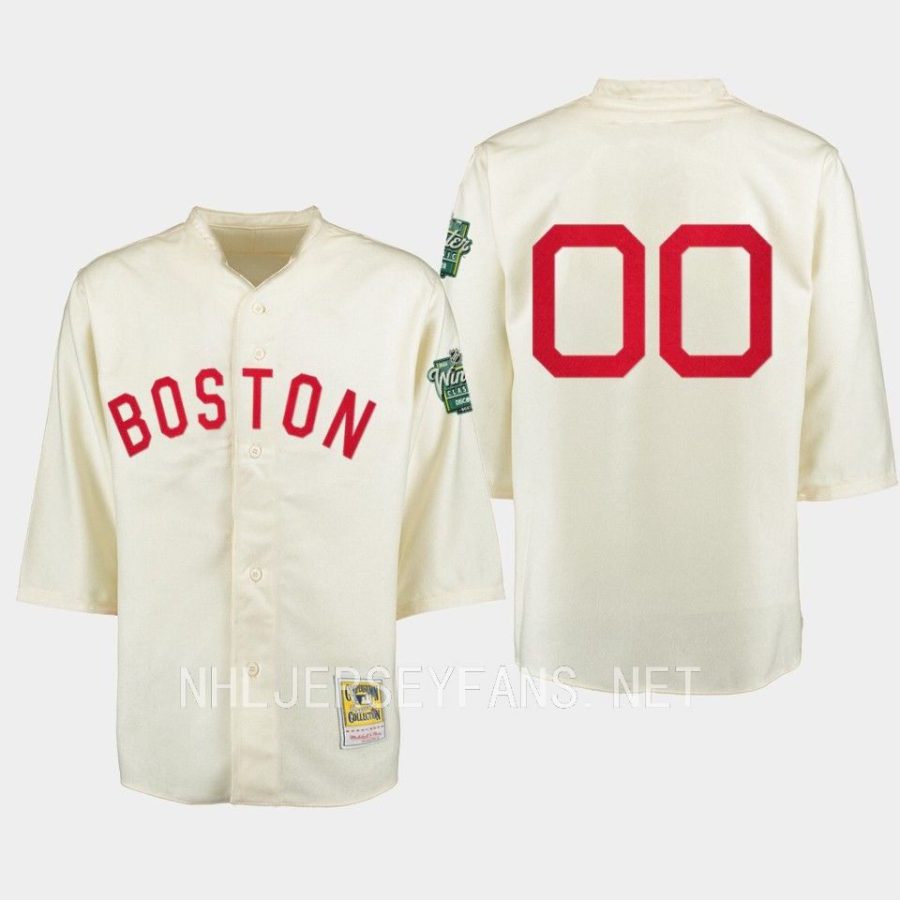 men bruins custom throwback baseball 2023 winter classic cream jersey