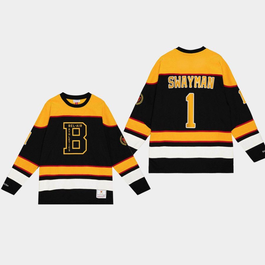 men bruins jeremy swayman hockey nhl x bel air black jersey