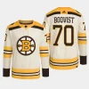 men bruins jesper boqvist 2023 24 primegreen 100th anniversary authentic player cream jersey