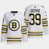 men bruins morgan geekie 2023 24 primegreen 100th anniversary authentic player white jersey