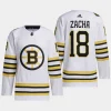 men bruins pavel zacha 2023 24 primegreen 100th anniversary authentic player white jersey