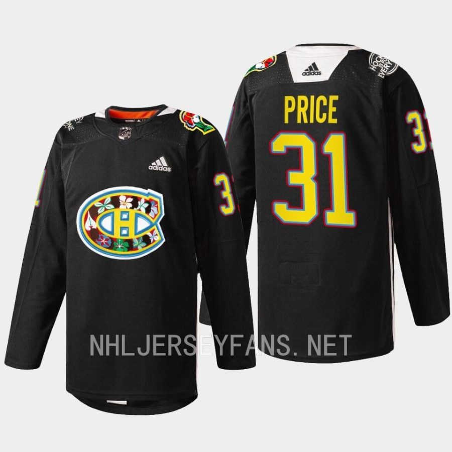 men canadiens carey price habs warmup black history month 2023 black jersey