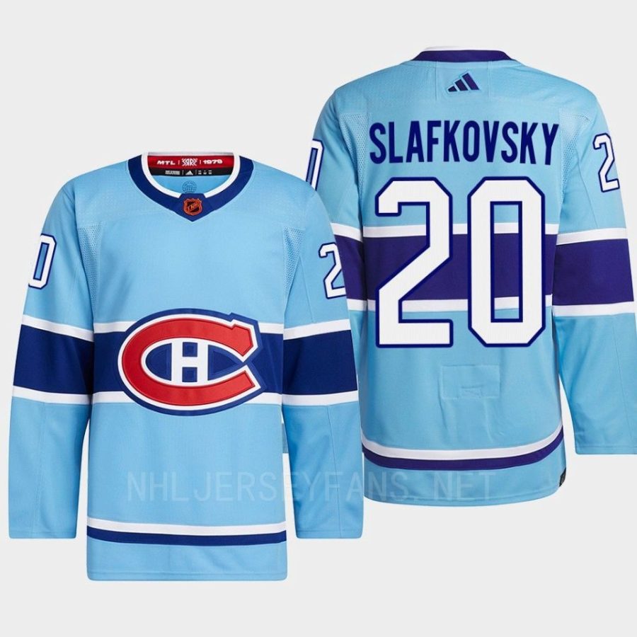 men canadiens juraj slafkovsky 2022 authentic primegreen reverse retro 2.0 blue jersey